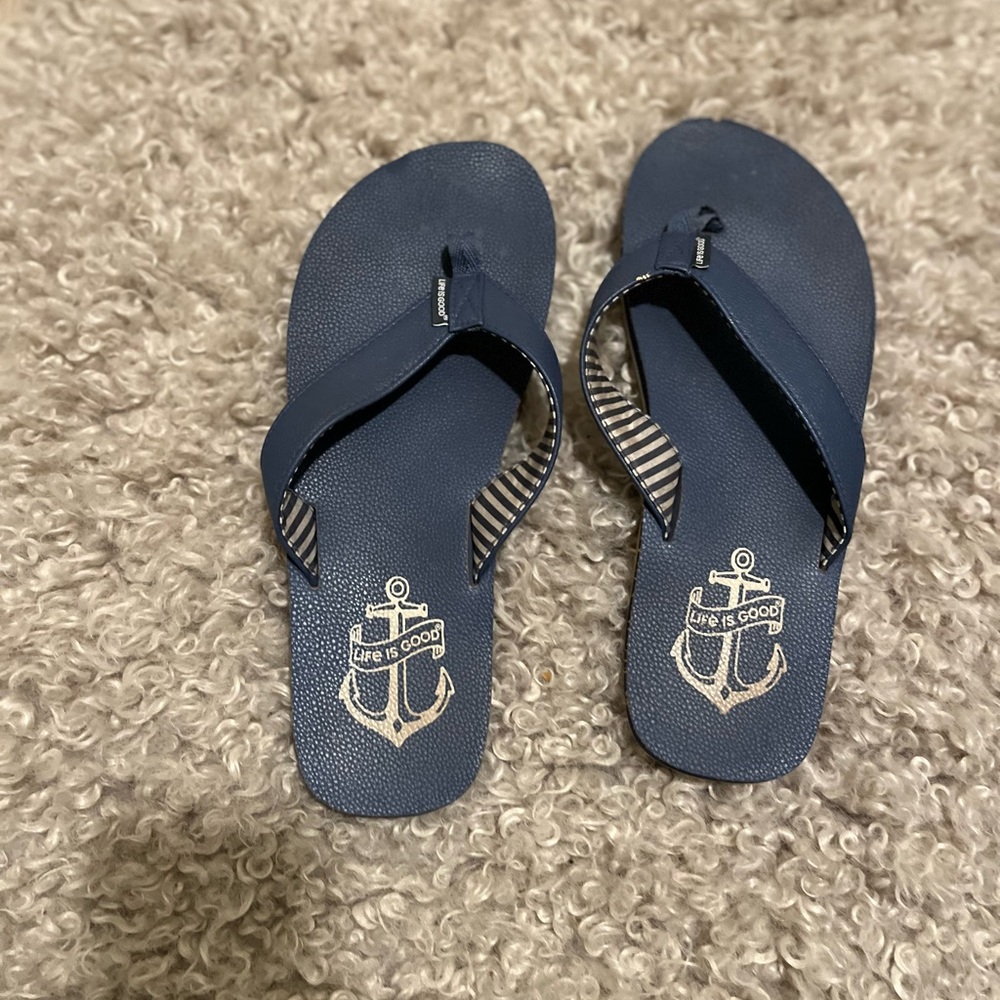 Life is Good Navy Flip Flops
